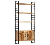 vidaXL Rough Mango Wood 4-Tier Bookcase 80cm Book Racks Display Unit Cabinet