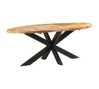 vidaXL Rough Mango Wood Dining Table Oval 200x100x75 cm Kitchen Furniture