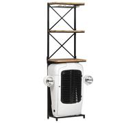 vidaXL Rough Mango Wood Tractor Wine Cabinet White Wooden Wine Rack Kitchen