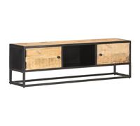 Vidaxl Tv Cabinet With Carved Door 130X30X40 Cm Rough Mango Wood