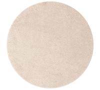 vidaXL Round Accent Rug Cream Polyester Ø 90 cm - Non-slip Circular Carpet for Living Room/Bedroom