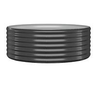 vidaXL Round Anthracite Planter - Powder-Coated Steel Raised Bed for Outdoor Gardens and Patios - 100x100x36 cm