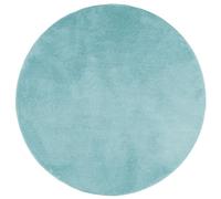 vidaXL Round Area Rug - 100% Polyester Soft Fluffy Mat, Green 80cm Dia, Modern Low Pile Rug, Suitable for Heated Floors, Teddy Look & 12.5mm Pile Height