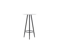 vidaXL Round Bar Table, Modern Bistro-Style MDF Dining Table in White and Black for Home, Kitchen, Commercial Restaurant Use, Space-Saving and Easy to