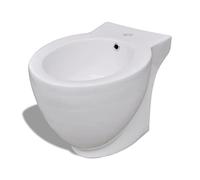 vidaXL Bidet Stand – Round Floor-Standing Ceramic, Comfortable & Durable – White