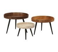vidaXL Round Coffee Tables 3 pcs, Side Tables for Living Room Bedroom, End Table