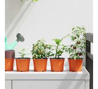 vidaXL Round Flower Pot 200 pcs Terracotta Ã 10 x 8 cm Plastic