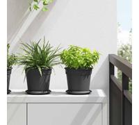vidaXL Round Flower Pot 24 pcs Black Ã 17 x 14 cm Plastic