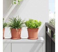 vidaXL Round Flower Pot 24 pcs Brick Red Ã 17 x 14 cm Plastic