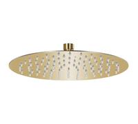 vidaXL Round Gold Stainless Steel Rain Shower Head 25 cm - Elegant Bathroom Fixture with Anti-Limescale Silicone Nozzles, Swivel Joint