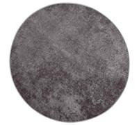 vidaXL Round Grey Rug | Velvet touch, Anti-Slip & Noise Absorbing | Machine Washable Floor Mat | Industrial Style Low Pile Carpet | Diameter 120 cm