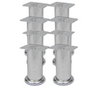 vidaXL Round Sofa Legs 8 pcs Chrome 120 mm