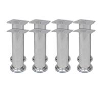 Vidaxl Round Sofa Legs 8 Pcs Chrome 180 Mm, Silver