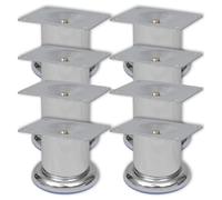 vidaXL Round Sofa Legs 8 pcs Chrome 60 mm