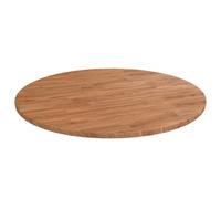 Vidaxl Round Table Top Light Brown Ã?80X1.5 Cm Treated Solid Wood Oak, Brown