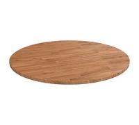 Vidaxl Round Table Top Light Brown Ã?90X1.5 Cm Treated Solid Wood Oak, Brown