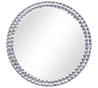 vidaXL Round Wall Mirror, 60 cm Silver Tempered Glass - Bathroom, Living Room, Hallway Mirror