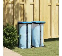 vidaXL Rubbish Bag Holders Bag Stand Sack Holder 2 pcs Black and Blue 60 L PP