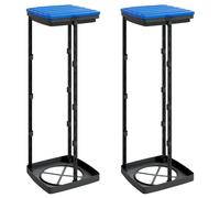 vidaXL Rubbish Bag Holders 2 pcs Black and Blue 120 L PP