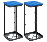 vidaXL Rubbish Bag Holders Bag Stand Sack Holder 2 pcs Black and Blue 60 L PP