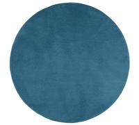 vidaXL Rug - 200cm Round Low Pile Area Rug in Turquoise, 100% Polyester, Soft Texture, Easily Washable, Compatible with Underfloor Heating, Teddy Look Design