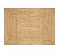 vidaXL Rug Beige 240 x 340 cm Jute, Rustic Living Room, Handmade Foldable Jute Rug, Eco-Friendly Accent Decor, Beige Fiber Entryway, Versatile Charm