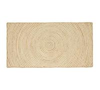 vidaXL Rug Beige and White 100 x 200 cm Jute, Living Room, Round Jute Rugs, Eco-Friendly, Handmade Floor Covering, Textured Area, Soft Beige Fiber