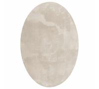 vidaXL Rug Folding HUARTE Beige 120 x 170 cm Polyester, Living Room, Modern Anti-Slip Base, Foldable Oval Rug, Contemporary Indoor Outdoor Floor Covering, Chic Home Decor