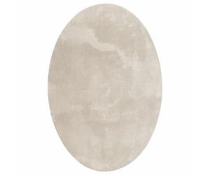 vidaXL Rug Folding HUARTE Beige 120 x 170 cm Polyester, Living Room, Modern Anti-Slip Base, Foldable Oval Rug, Contemporary Indoor Outdoor Floor Covering, Chic Home Decor