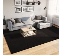 vidaXL Modern Soft and Fluffy Short Pile Rug - Machine Washable, Non-Slip Backing, Suitable for Underfloor Heating, 240x340 cm in Black