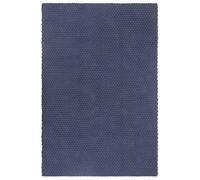 vidaXL Rug Indoor Home Living Room Bedroom Decoration Area Mat Floor Carpet Washable Patterned Rug Floor Mat Rectangular Navy Blue Cotton