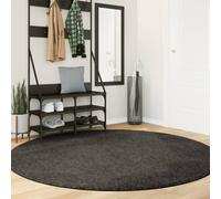 vidaXL Rug ISTAN High Pile Shiny Look Anthracite Ø 200 cm
