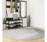 vidaXL Rug Fluffy Carpet Area IZA Soft Round Polyester Grey 200 cm - Scandinavian Look Short Pile, Non-Slip & Machine Washable