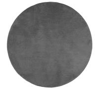 vidaXL Rug OVIEDO - Round Polyester Area Rug in Anthracite, Super Soft Floor Covering with OEKO-TEX Certification, Ø 200 cm for Home and Office