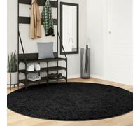 Rug Black Ø200cm Round Soft Teddy Polyester Area Rug Plush Cozy Living Room Mat