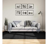 vidaXL OVIEDO Short Pile Area Rug - 160x230 cm, Soft Polyester, Black, Machine-Made, Teddy Texture, Suitable for Living Room/Bedroom/Office
