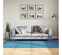 vidaXL Turquoise Area Rug - Soft Polyester Short Pile, Modern Rectangular Carpet Mat, 140x200 cm - Safe, Foldable & Suitable for Underfloor Heating