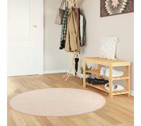 vidaXL Rug Print Cream Ø 120 cm Polyester and PVC