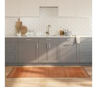 vidaXL Bamboo Rug Floor Mat Area, Brown Rectangular Carpet Runner for Living Room, Hallway - Durable, Water-Resistant & Anti-Slip