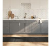 vidaXL Grey Bamboo Area Rug - Modern Bamboo Mat, Anti-Slip Backing, Easy to Clean, Neutral Tone, Versatile Use - 60x300 cm