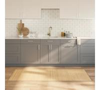 vidaXL Rectangular Bamboo Rug 80x200 cm - Modern Runner/Area Carpet with Anti-Slip Backing, Low Odour, Water-Resistant, Easy to Clean - Light Natural Beige for Living Room/Bedroom