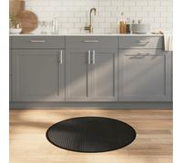 vidaXL Rug Floor Mat Area Rug Kitchen Hallway Carpet Runner Round Black Bamboo