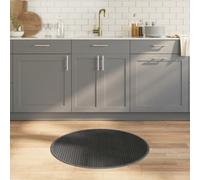 vidaXL Rug Floor Mat Area Rug Kitchen Hallway Carpet Runner Round Grey Bamboo