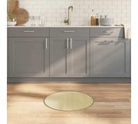 vidaXL Bamboo Rug - 60 cm Round Area Mat, Anti-Slip, Modern Beige Floor Covering for Living Room/Hallway, Easily Cleanable & Durable