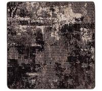 vidaXL Rug Runner MARSA Black 100 x 100 cm Polyester and PVC, Contemporary Runner Rug, Noise-Absorbing Area, Non-Slip Indoor, Machine Washable Bedroom, Stylish Entryway