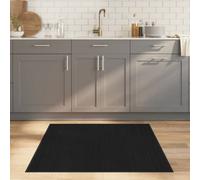vidaXL Bamboo Rug Floor Mat – Black, Water-Resistant & Durable with Anti-Slip Backing – 100x100 cm