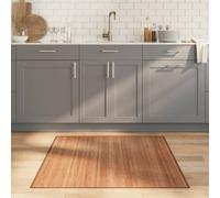 vidaXL Bamboo Rug - 100x100 cm Natural Tone Rectangular Area Rug Mat for Living Rooms, Hallways - Modern Interior Carpet Runner with Anti-Slip Backing