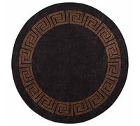 vidaXL Rug Washable Õ120 cm Black and Gold Anti Slip Home Floor Carpet Mat