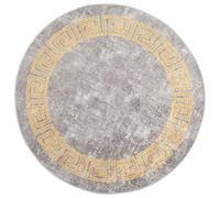 vidaXL Rug Washable φ120 cm Grey Anti Slip Home Floor Carpet Mat Area Rug