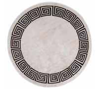 vidaXL Rug Washable φ120 cm Light Beige Anti Slip